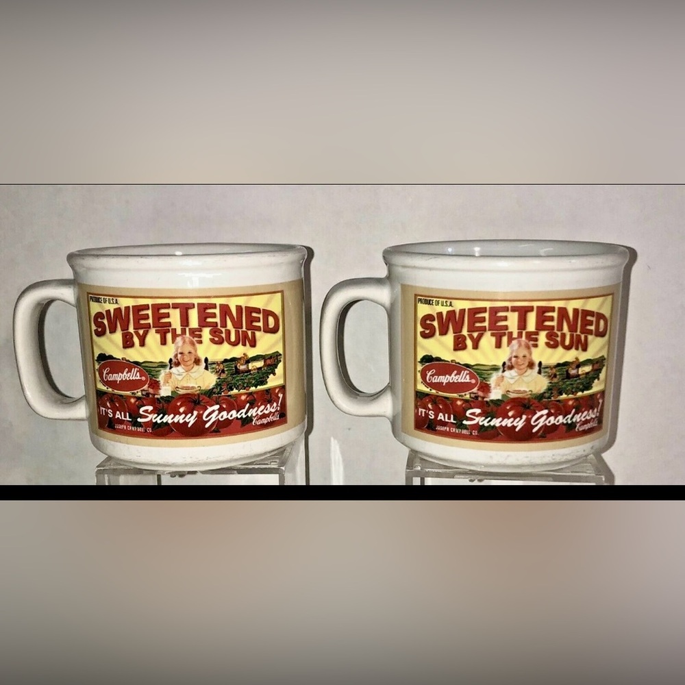CAMPBELL'S SOUP 2005 Sweetened By The Sun It's All Sunny Goodness Soup Mugs Set